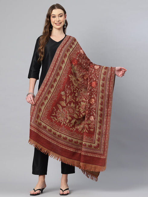 Women's Aari Embroidery Pure Wool Shawl